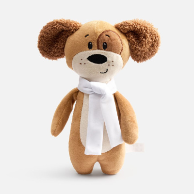 Мягкая игрушка Beastie Toys, собачка с белым шарфом